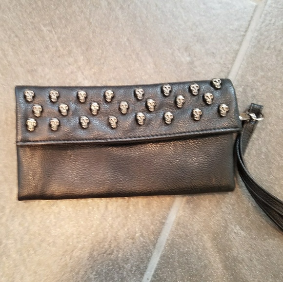 Handbags - Leather clutch with skulls